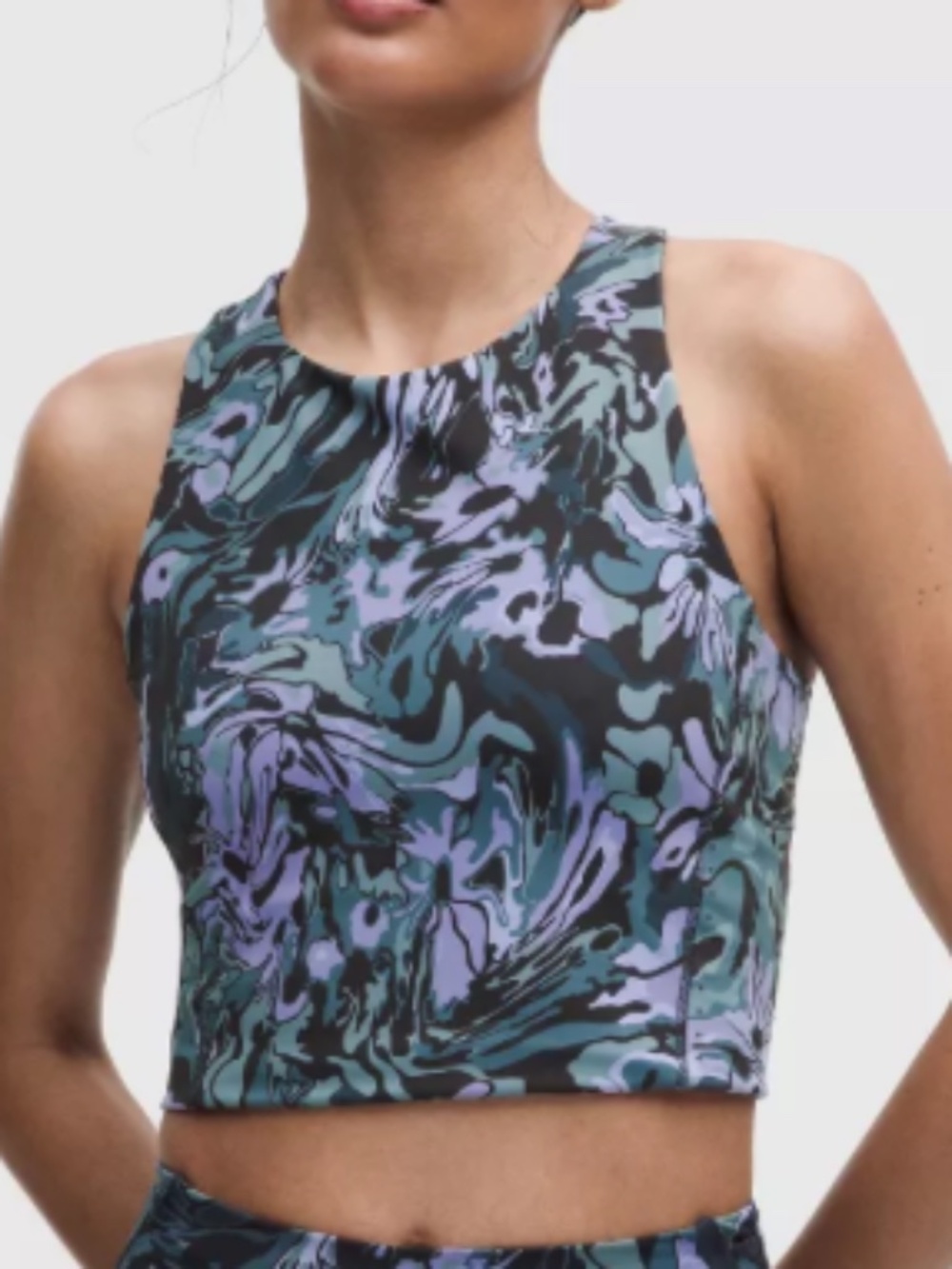 Lululemon Swift Speed Cropped Tank Top Sz 6 in Flower Meld Multi